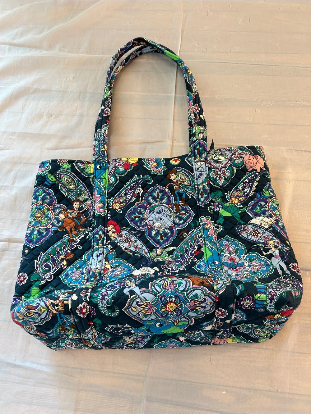 Vera Bradley Disney Pixar Toy story Quilted Paisley Tote in Teal, Blue and Green